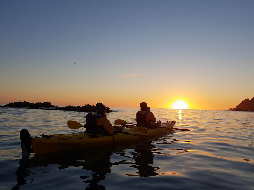 Sunrise sea kayaking the Catlins
